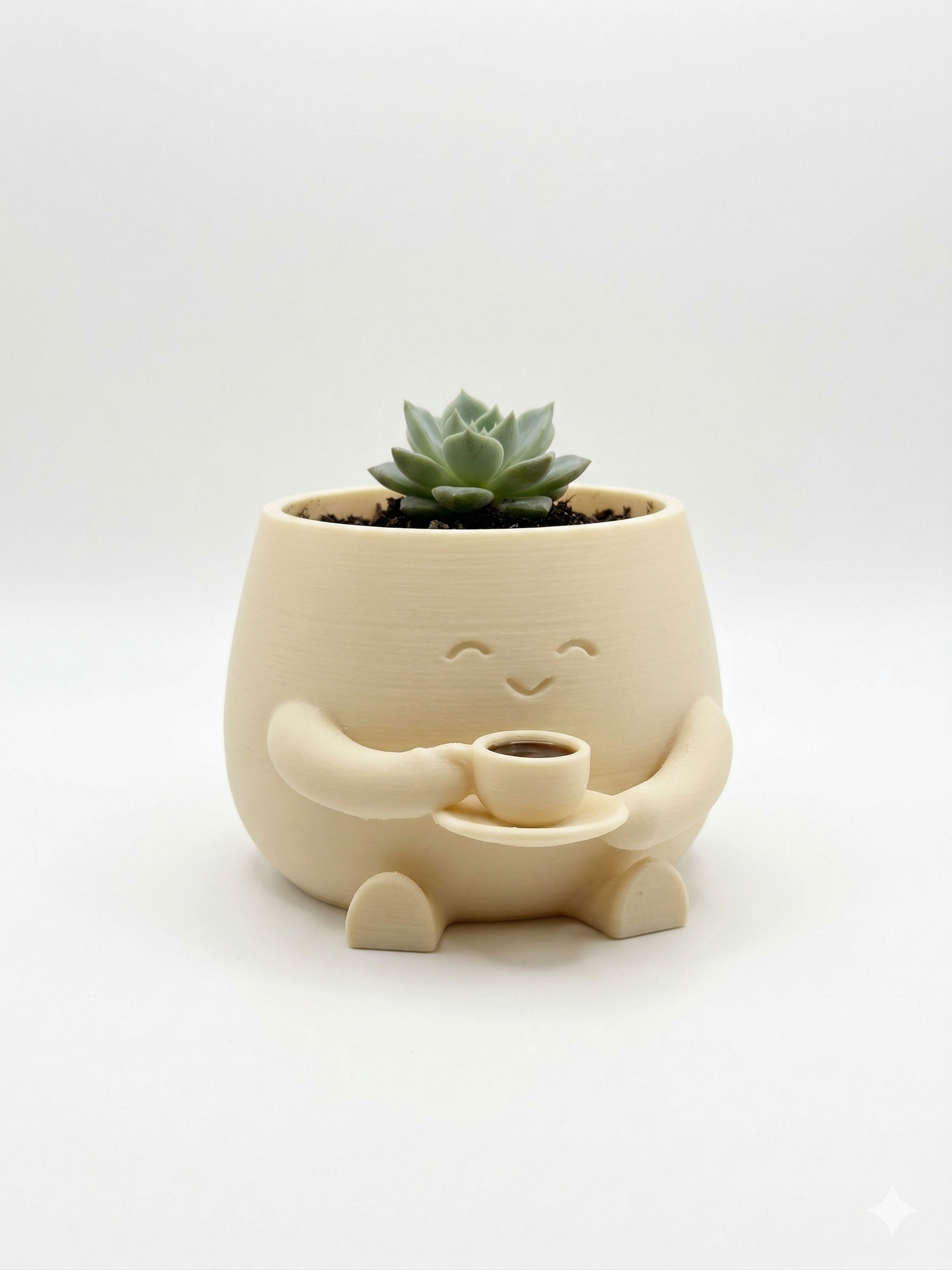 Maceta carita con suculenta